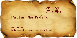 Petter Manfréd névjegykártya